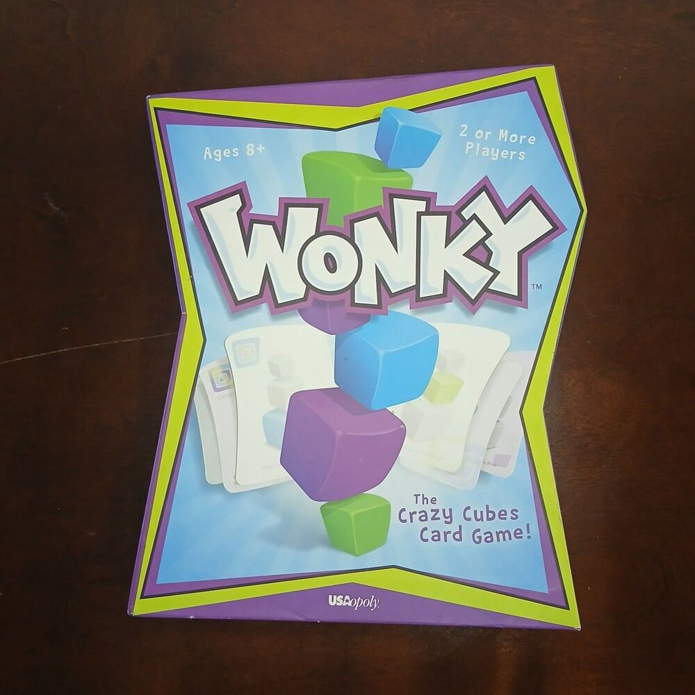 Wonky Crazy Cubes Card Game USAopoly Complete Barely Used Great Box Condition
